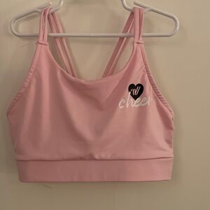 Varsity Pink Cheer Sports Bra